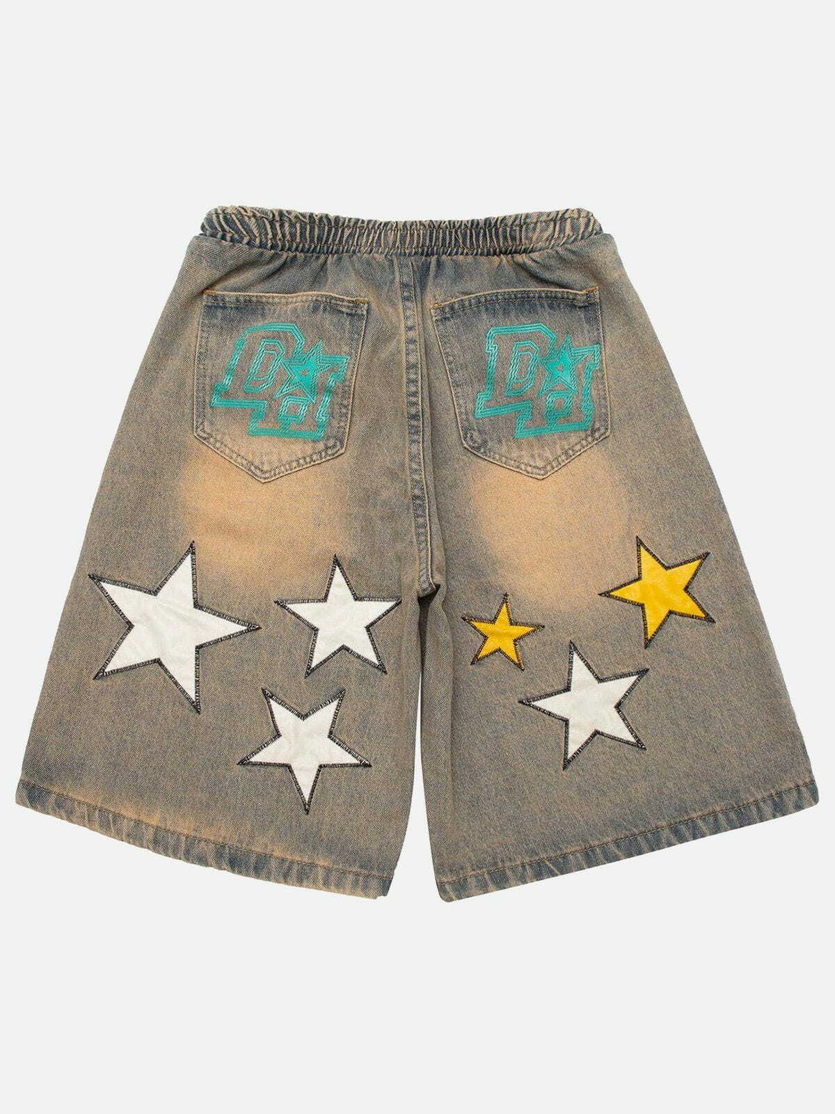 Y2K Stars and Letter Shorts: Trendy 90s Grunge Aesthetic for Summer Outfits & Casual Vibes