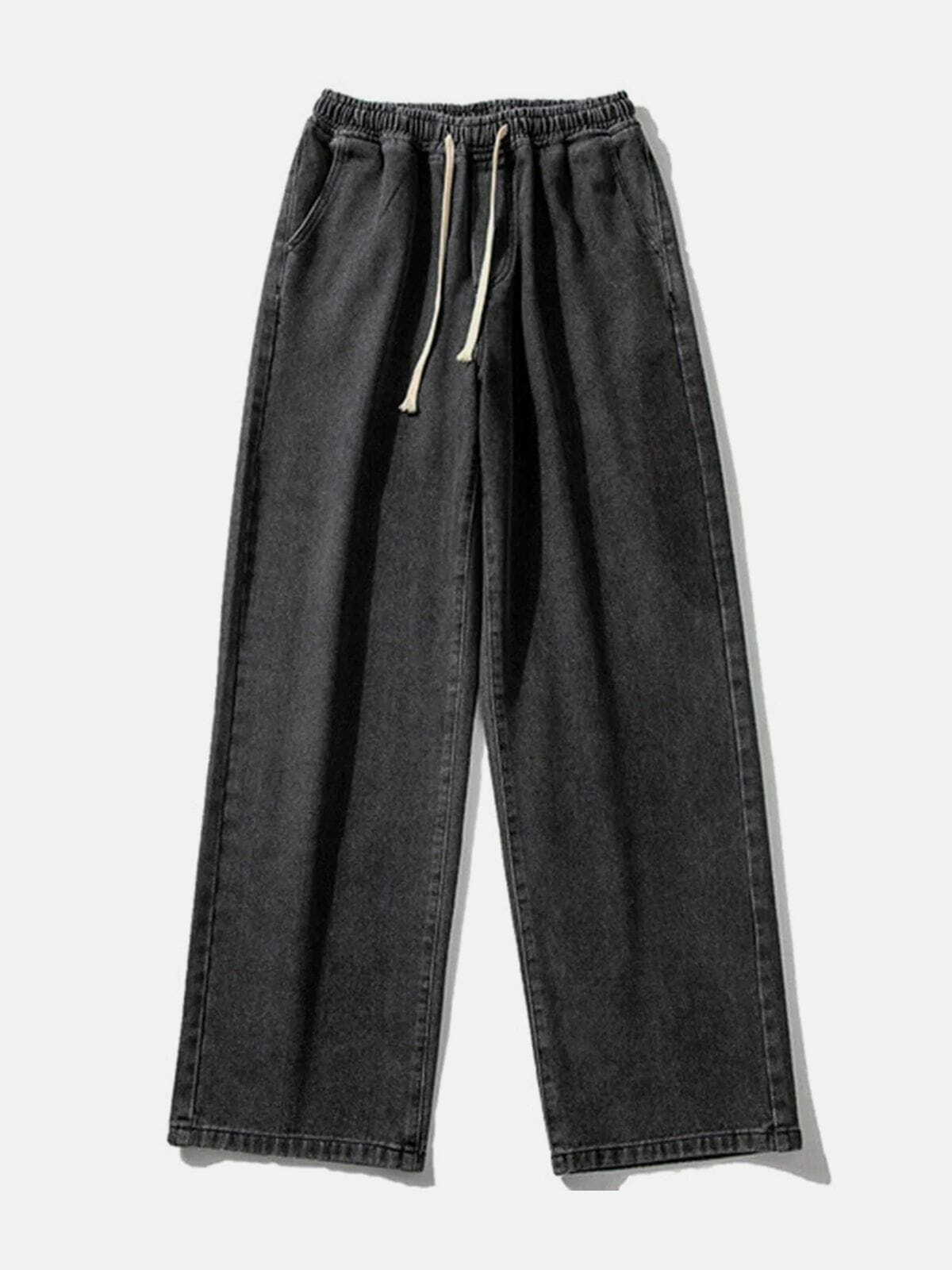 Y2K Straight-Leg Mopping Jeans: Vintage 90s Grunge Style for Effortless Summer Outfits