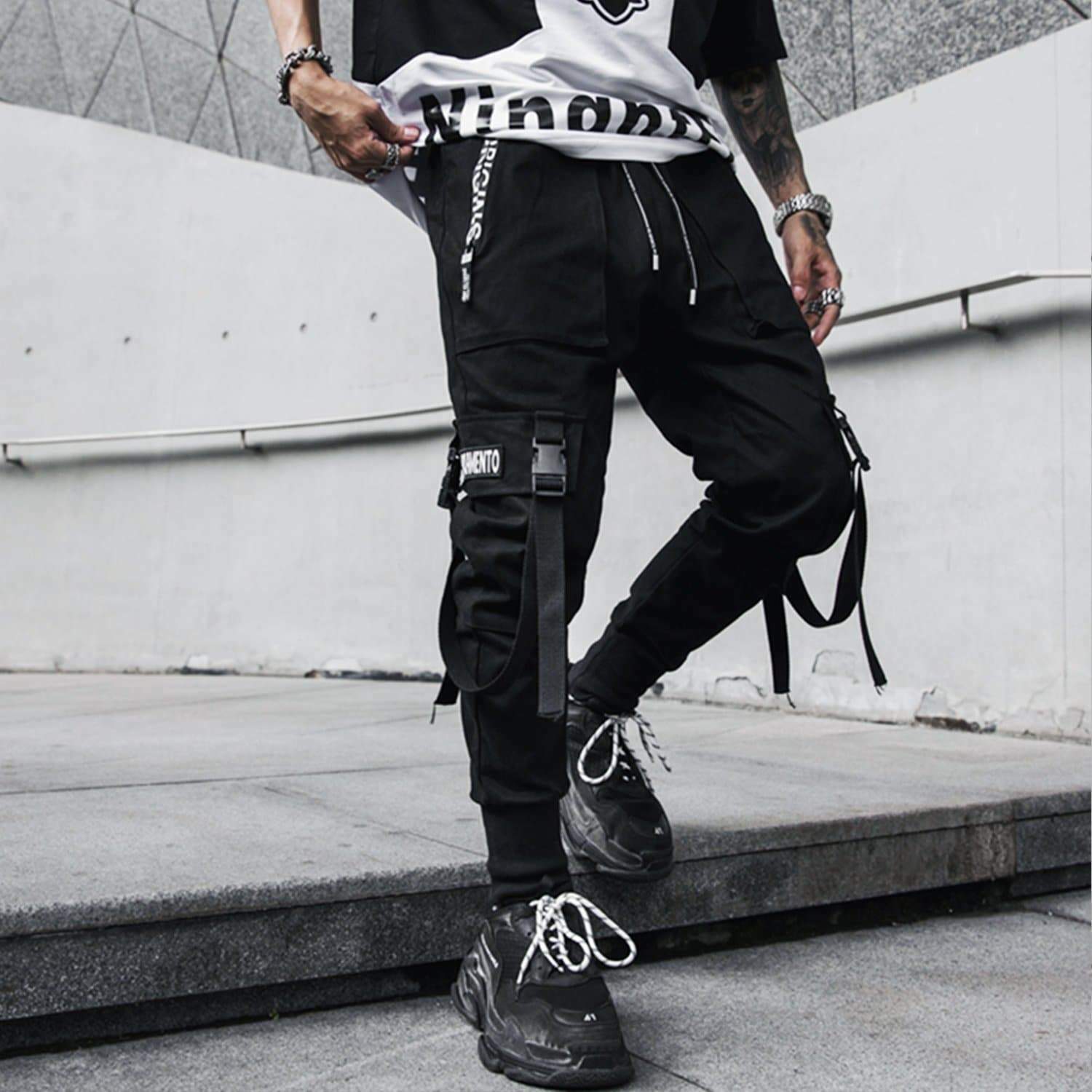 Y2K Street Joggers: Grunge Aesthetic Cargo Pants for 90s Fashion Lovers