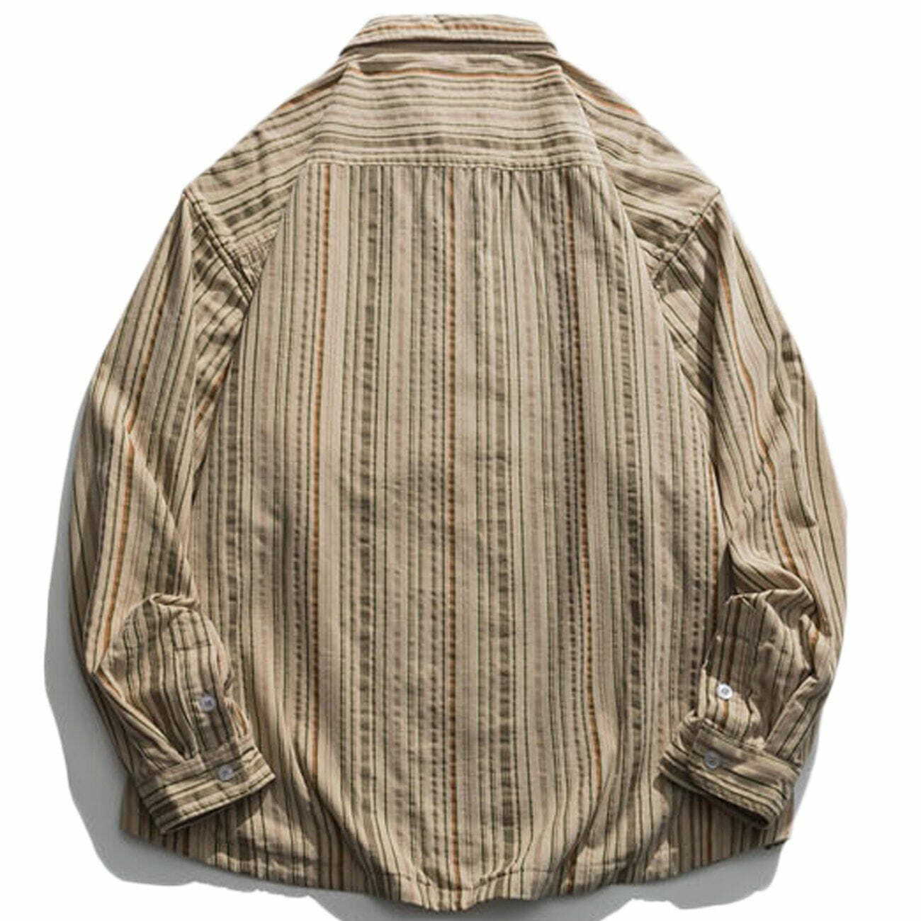 Y2K Striped Fleece Long Sleeve Top - Trendy 90s Grunge Style for Summer Outfits & Aesthetic Looks