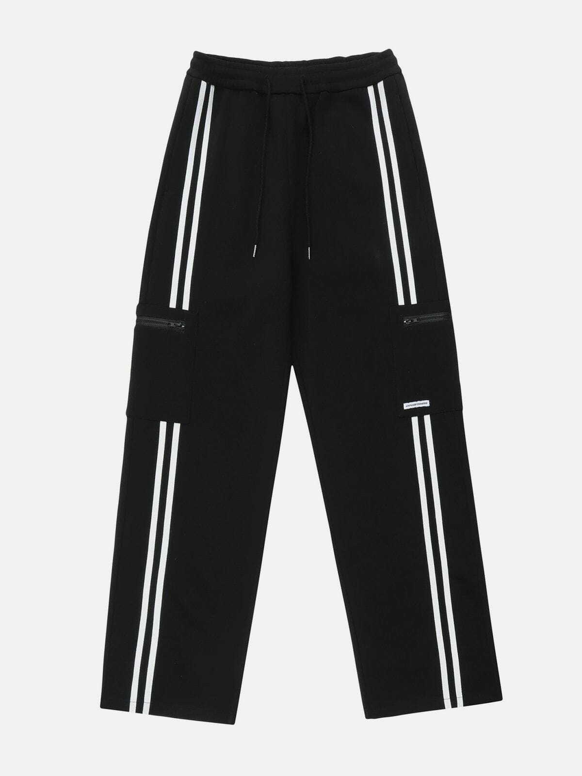 Y2K Striped Side Pocket Sweatpants - Trendy Grunge Style for Summer Outfits & Aesthetic Looks