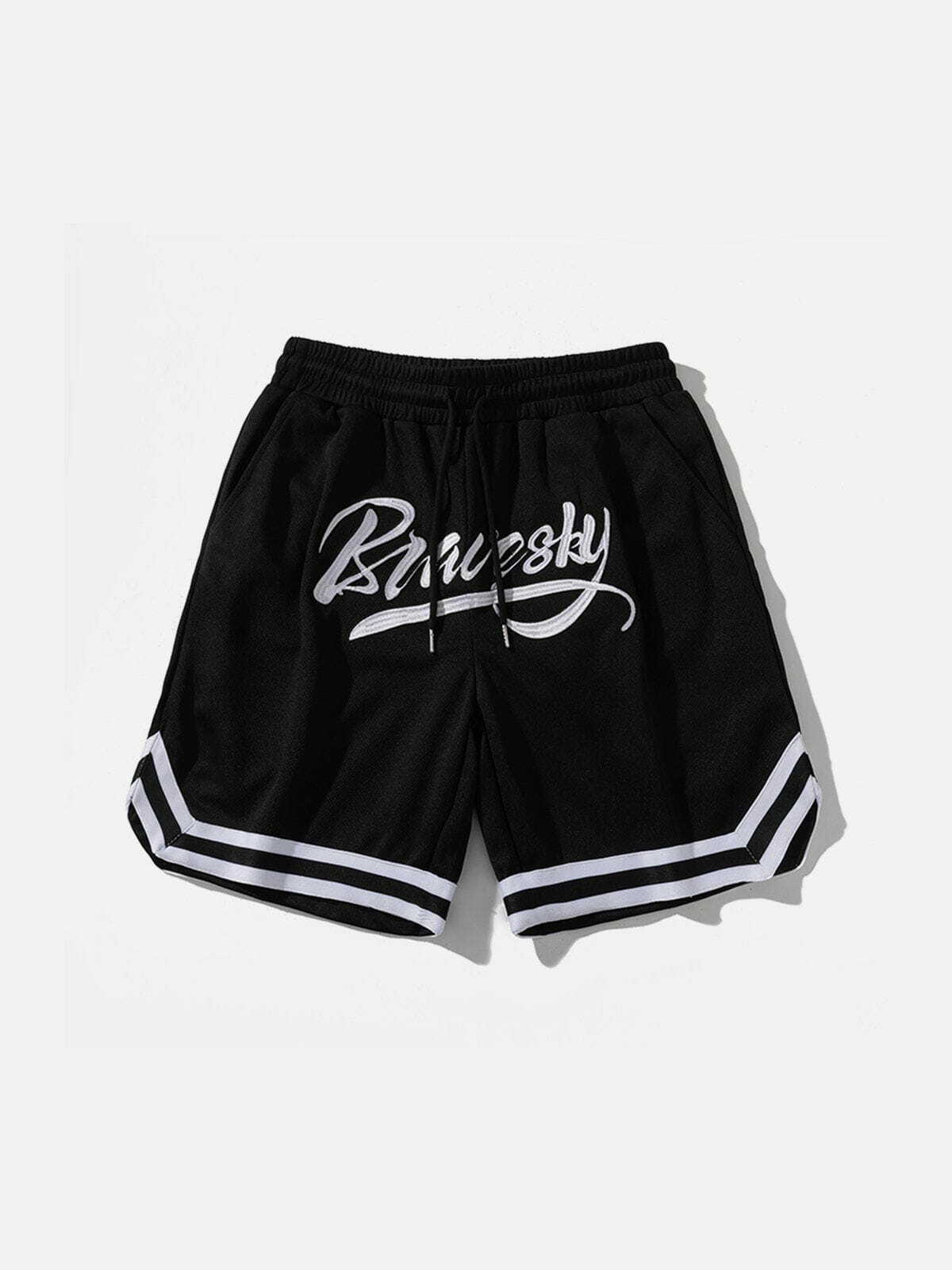 Y2K Striped Sports Shorts - Trendy 90s Grunge Aesthetic for Summer Outfits & Casual Looks