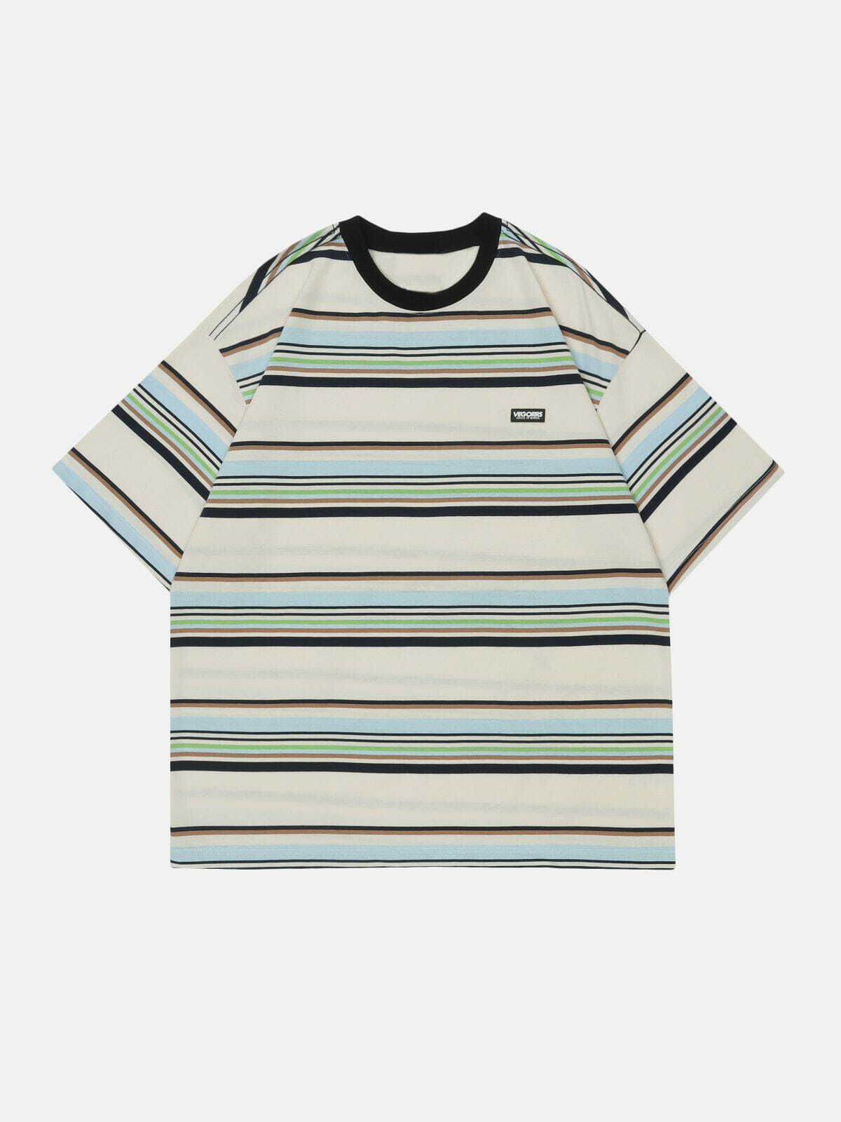 Y2K Striped Tee: Vintage 90s Grunge Aesthetic Top for Effortless Summer Outfits