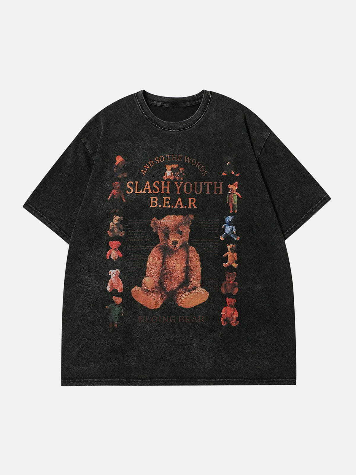 Y2K Teddy Bear Print Gradient Tee - Cute Summer Outfit, Grunge Aesthetic, 90s Fashion Vibes