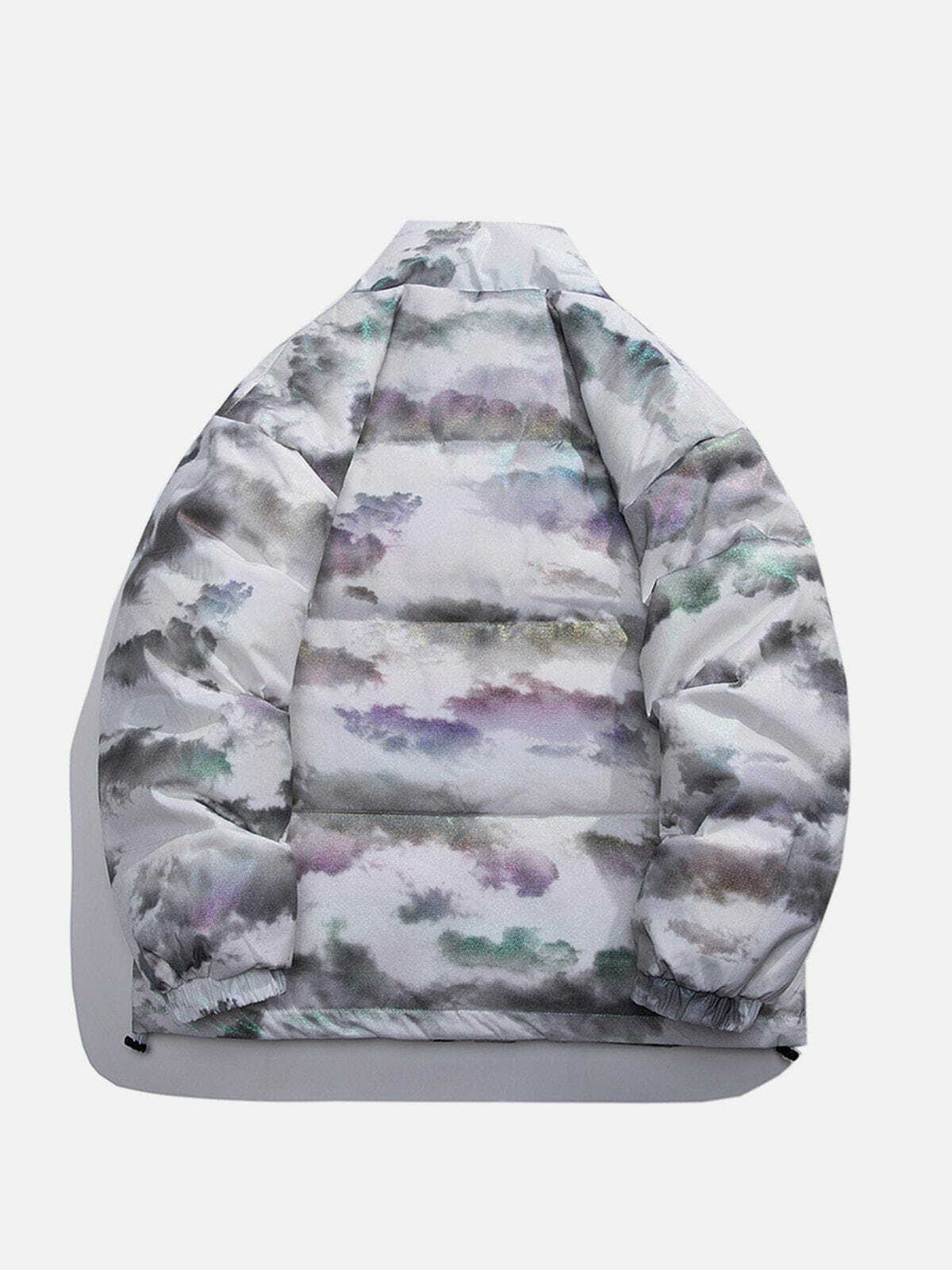 Y2K Tie Dye Camouflage Winter Coat - Trendy Grunge Style for Aesthetic Outfits and Cold Weather