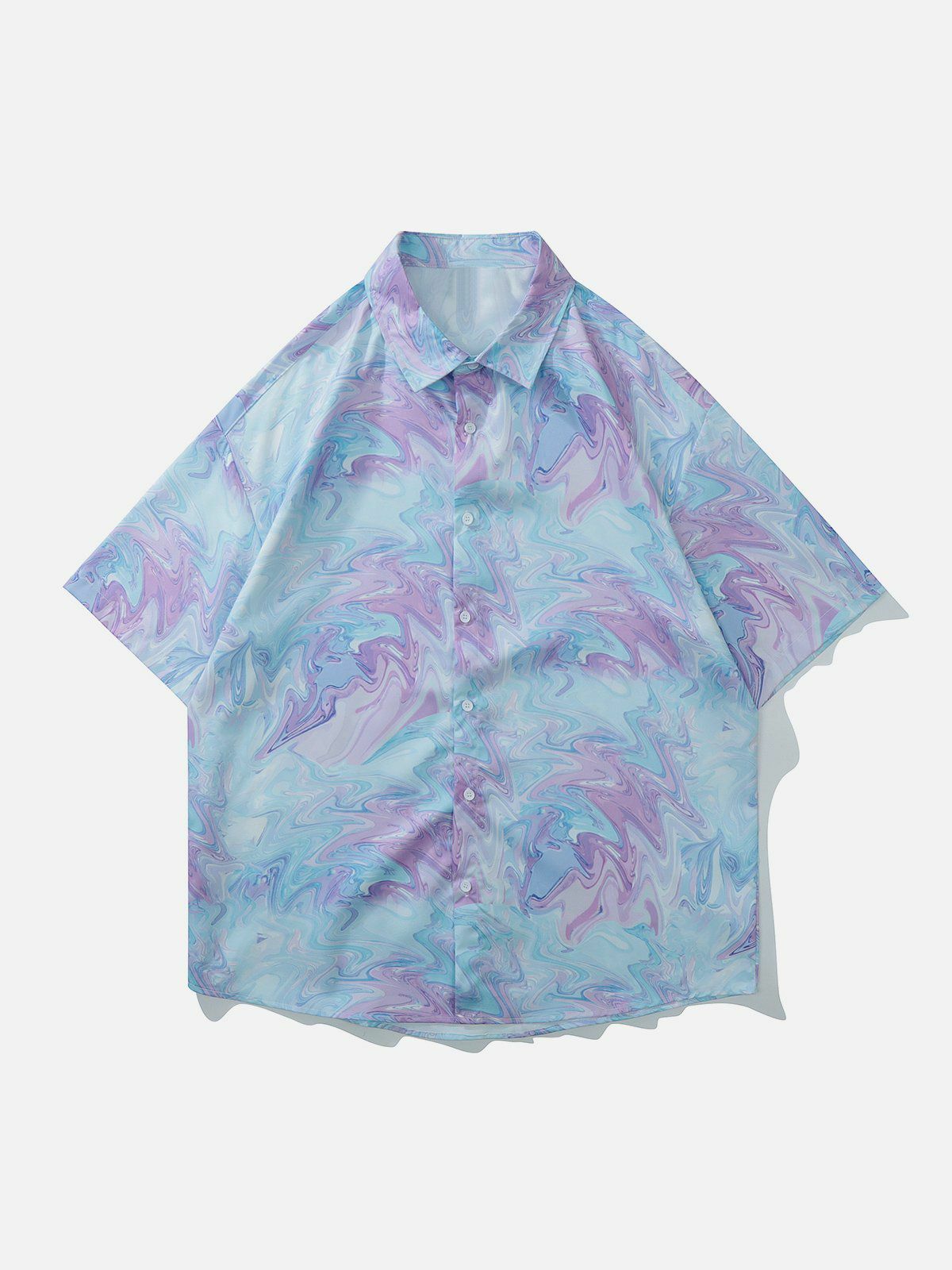 Y2K Tie Dye Gradient Short Sleeve Shirt - Vintage 90s Aesthetic Summer Outfit Essential