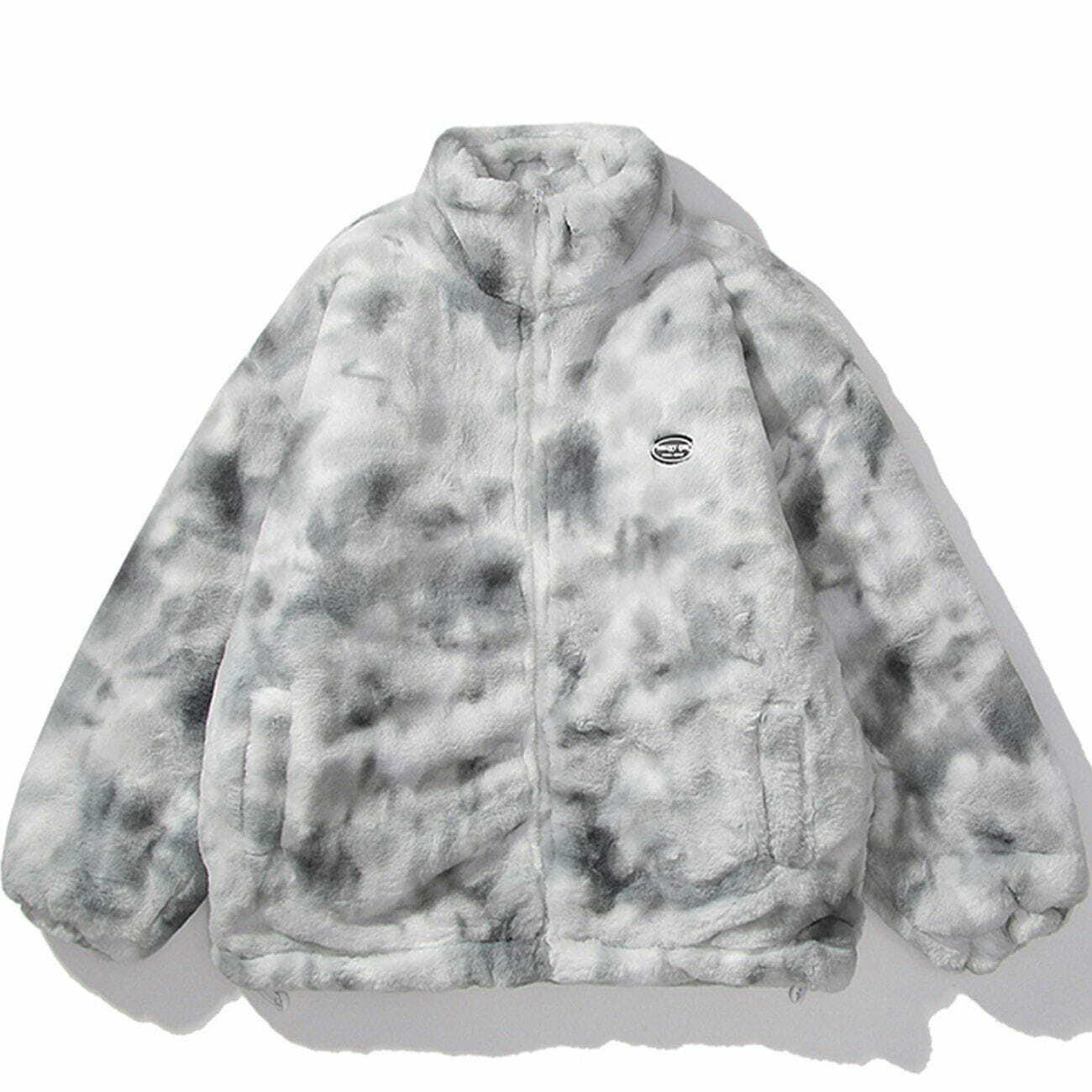 Y2K Tie Dye Winter Coat - Trendy Grunge Aesthetic Outerwear for 2000s Fashion Lovers