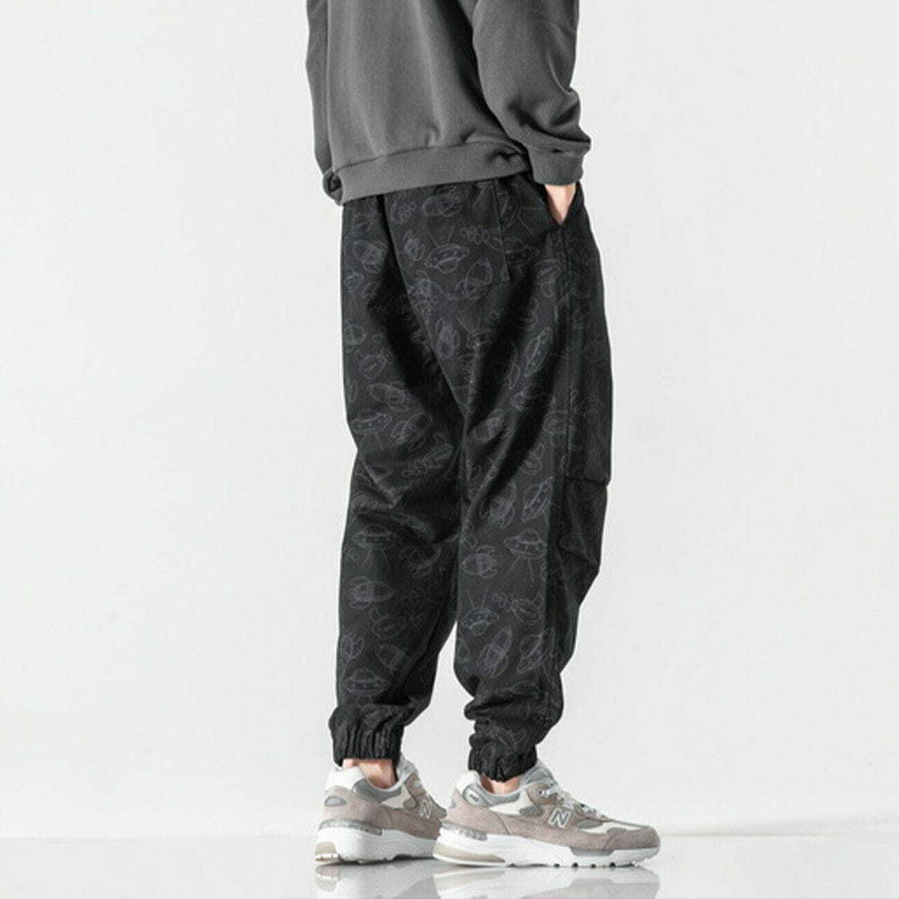 Y2K UFO Rocket Print Sweatpants - Trendy Grunge Style for Summer Outfits & Aesthetic Looks