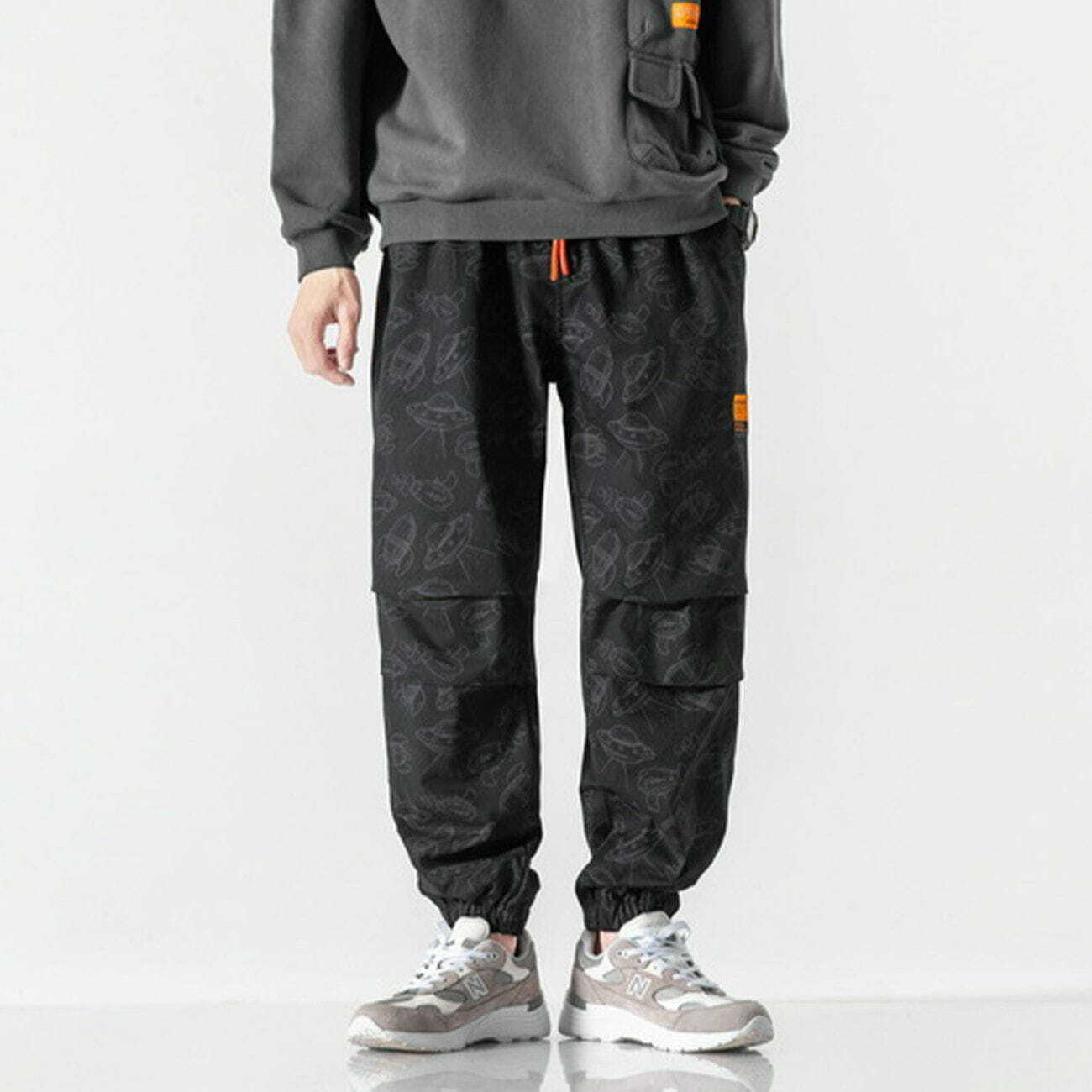 Y2K UFO Rocket Print Sweatpants - Trendy Grunge Style for Summer Outfits & Aesthetic Looks