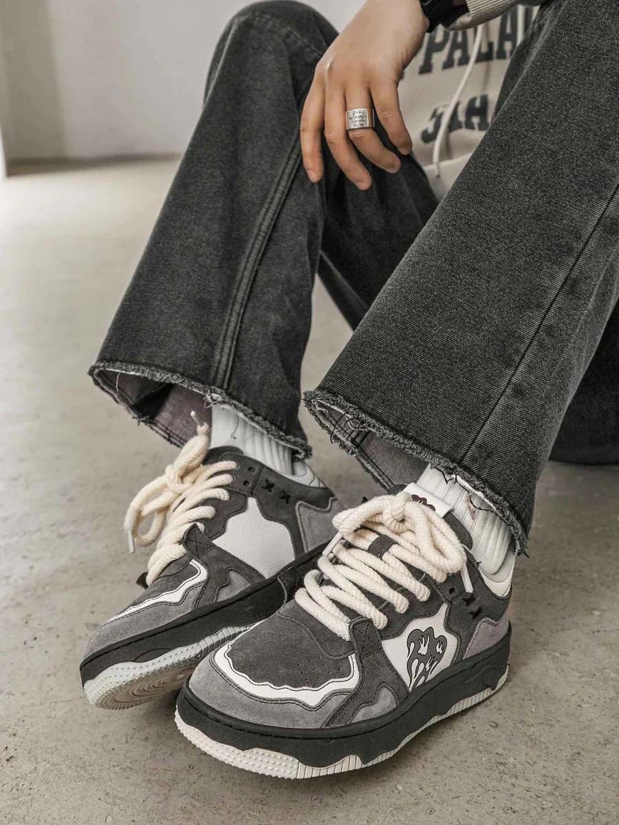 Y2K Vintage Casual Skate Shoes for Couples - 90s Grunge Aesthetic, Platform Style, Retro Vibes