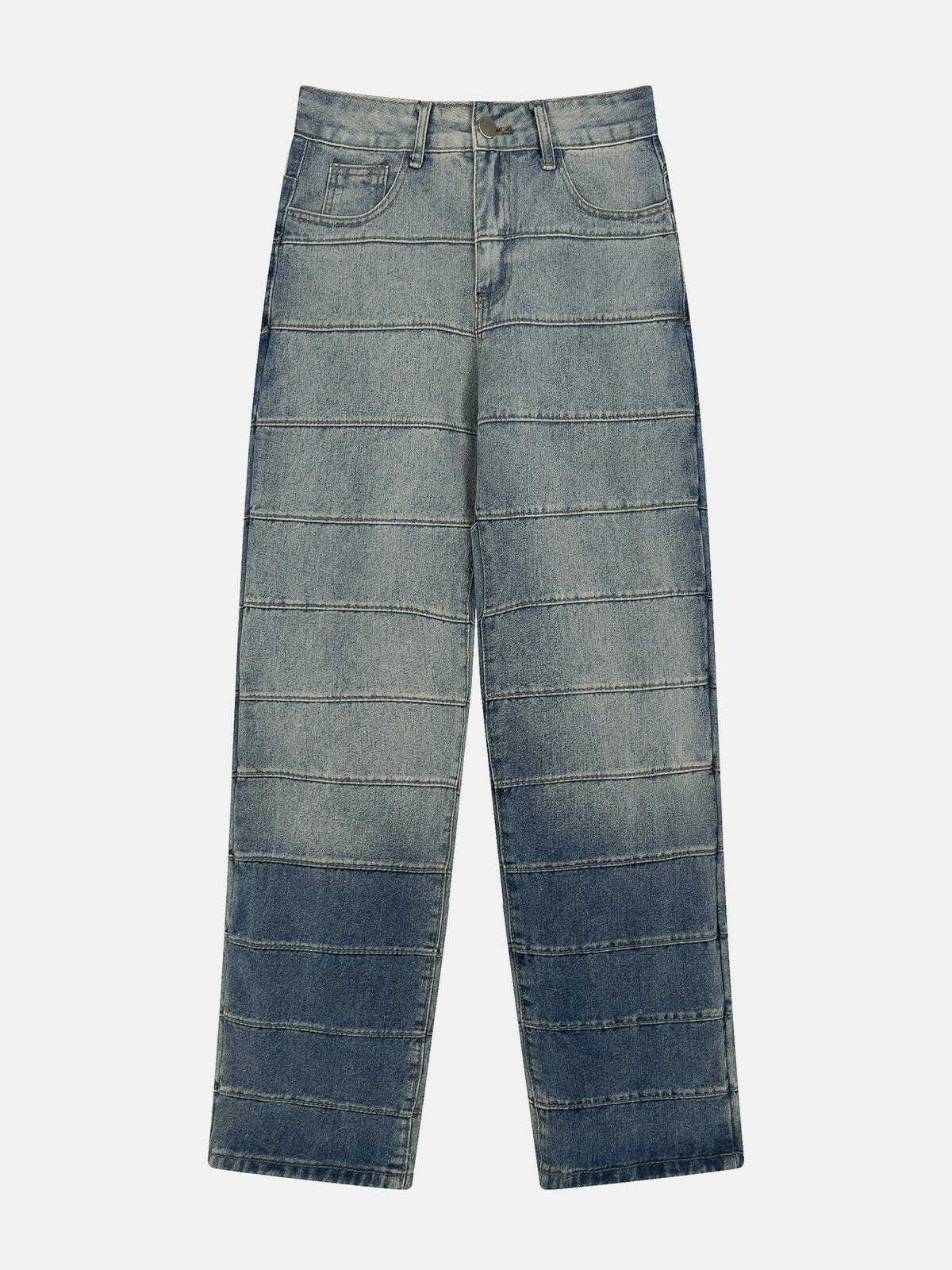 Y2K Vintage Distressed Patchwork Baggy Jeans - 90s Grunge Aesthetic Summer Outfit Essential