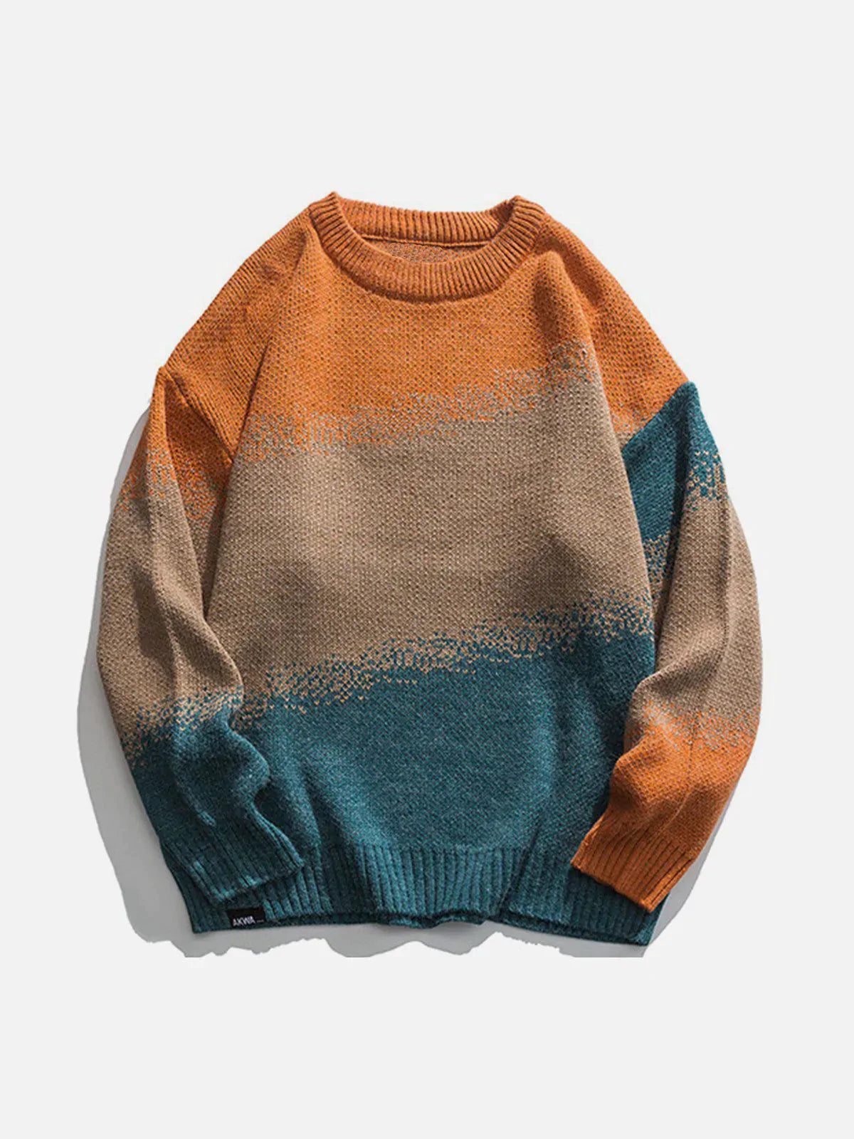 Y2K Vintage Gradient Knit Sweater - 90s Grunge Aesthetic, Cozy Layering for Summer Outfits