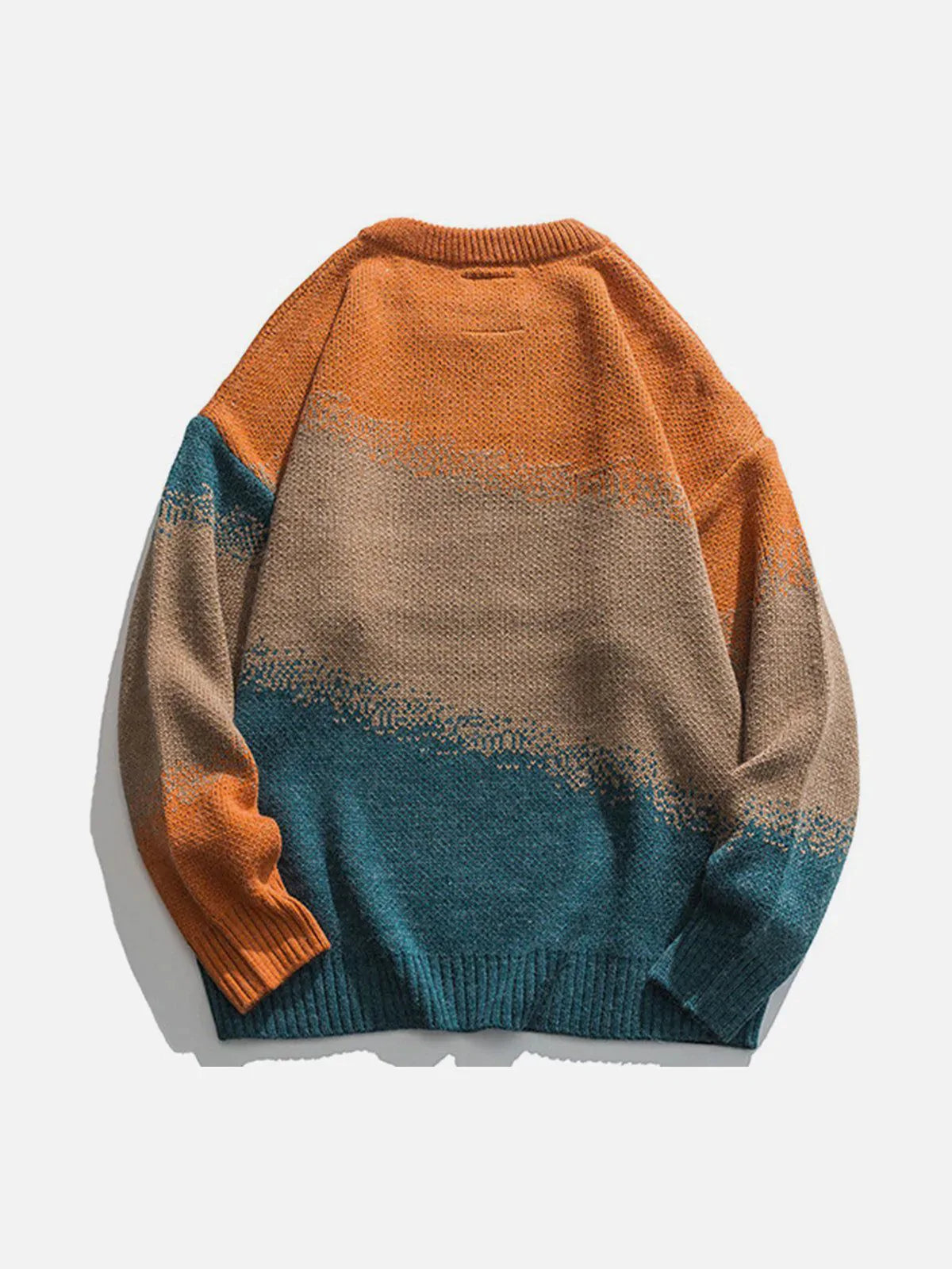 Y2K Vintage Gradient Knit Sweater - 90s Grunge Aesthetic, Cozy Layering for Summer Outfits