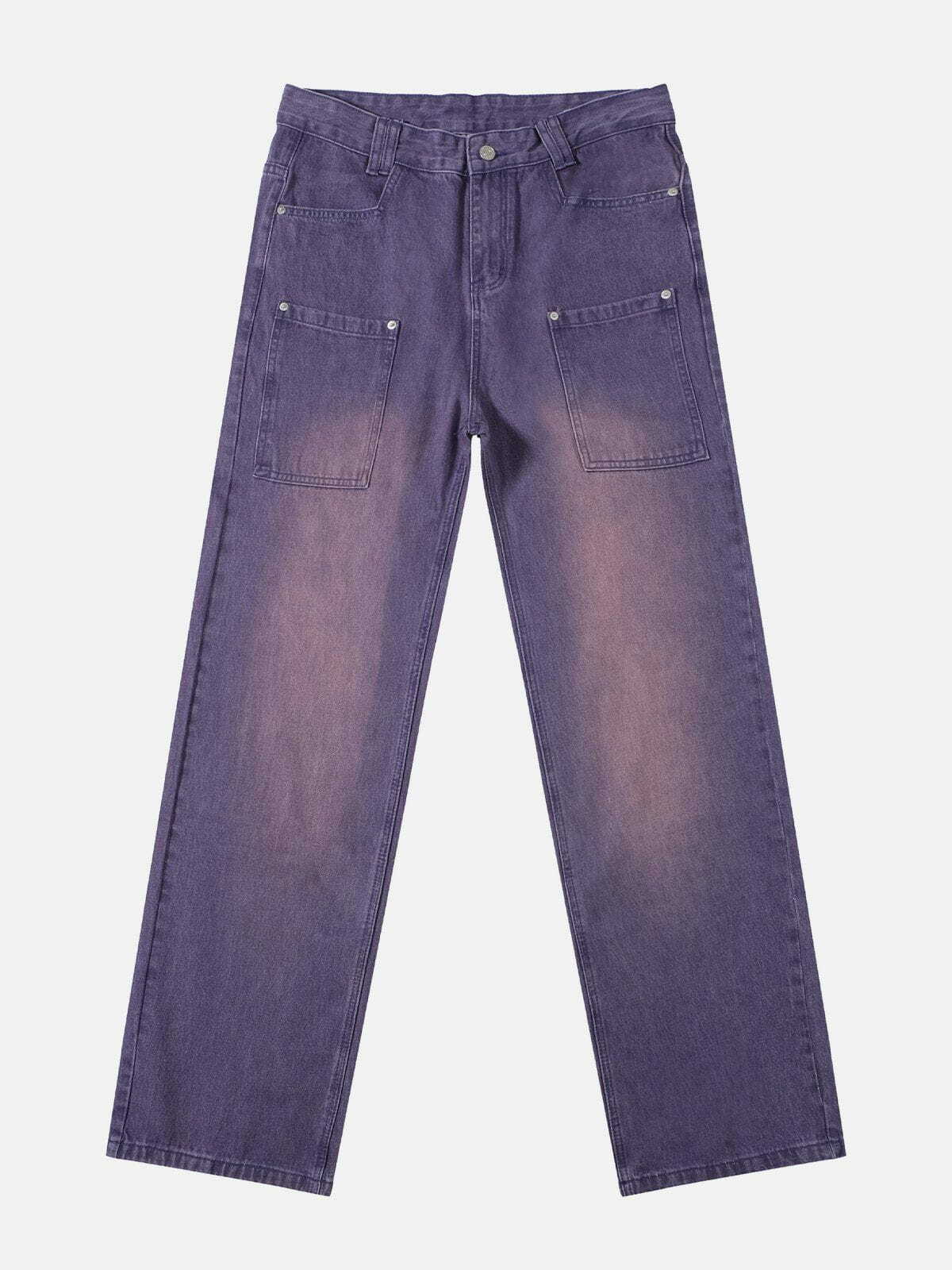 Y2K Vintage Gradient Wide Leg Jeans - 90s Grunge Style for Effortless Summer Outfits