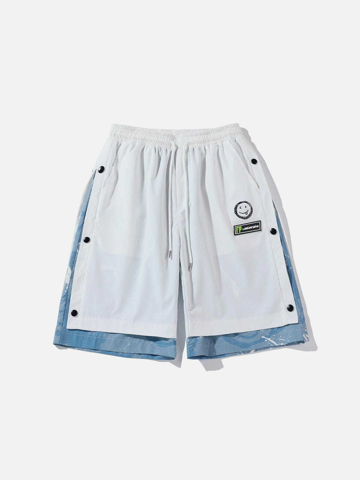 Y2K Vintage Hip Hop Stitching Two-Piece Shorts Set - Grunge Aesthetic Summer Outfit