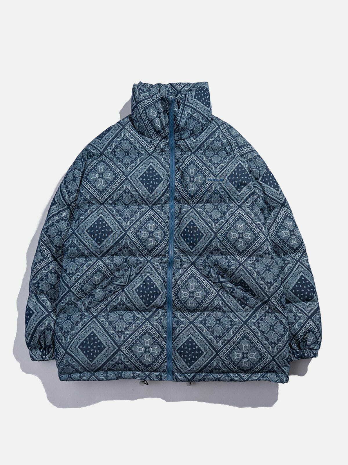 Y2K Vintage Print Winter Coat - Grunge Aesthetic Outerwear for 90s Fashion Lovers