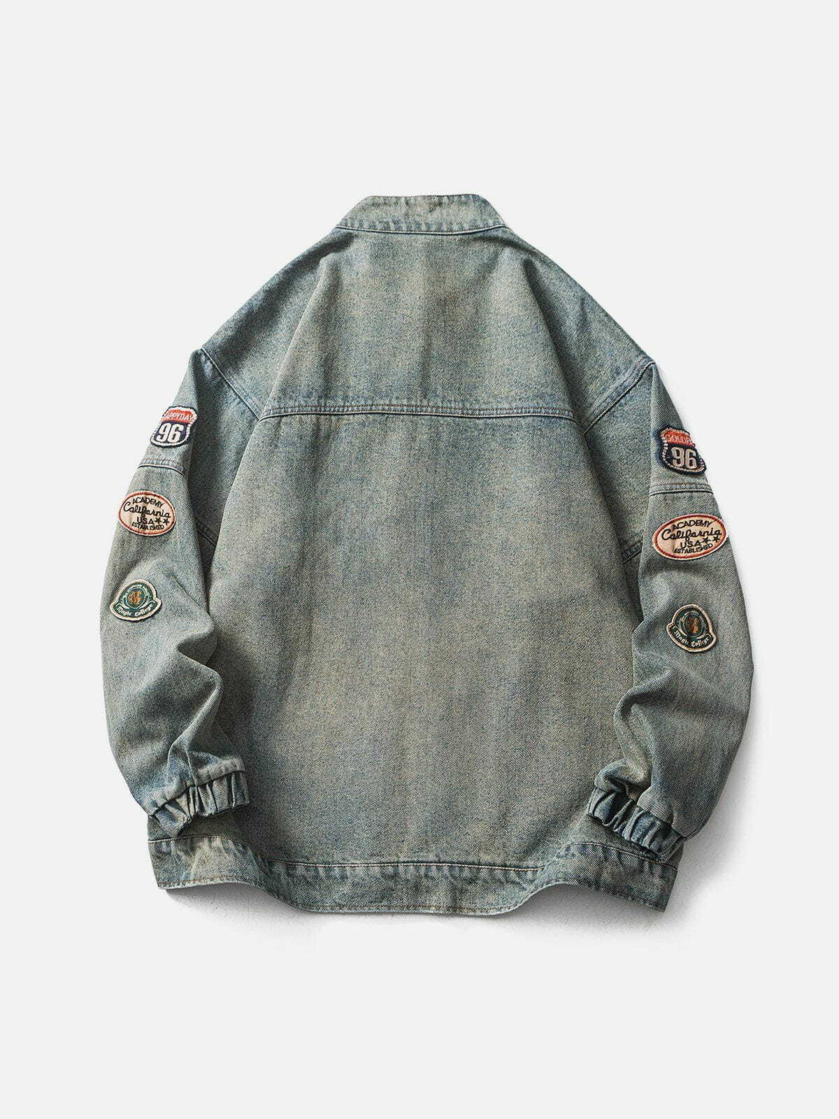 Y2K Vintage Racing Denim Jacket - Grunge Aesthetic, 90s Fashion, Retro Style, Cool Summer Outfits