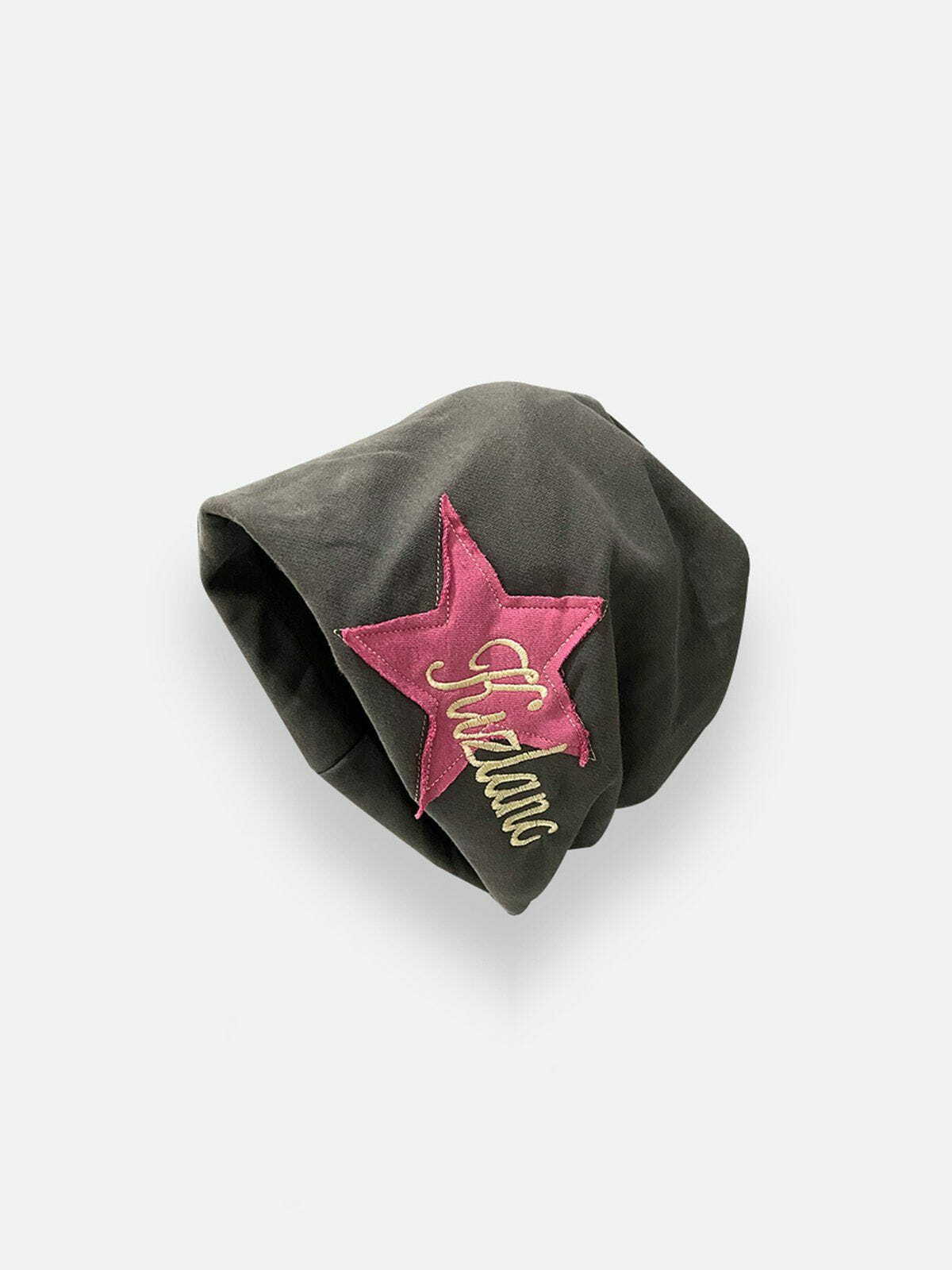 Y2K Vintage Raw Edge Star Embroidery Trucker Hat for Grunge and Coquette Aesthetic Outfits