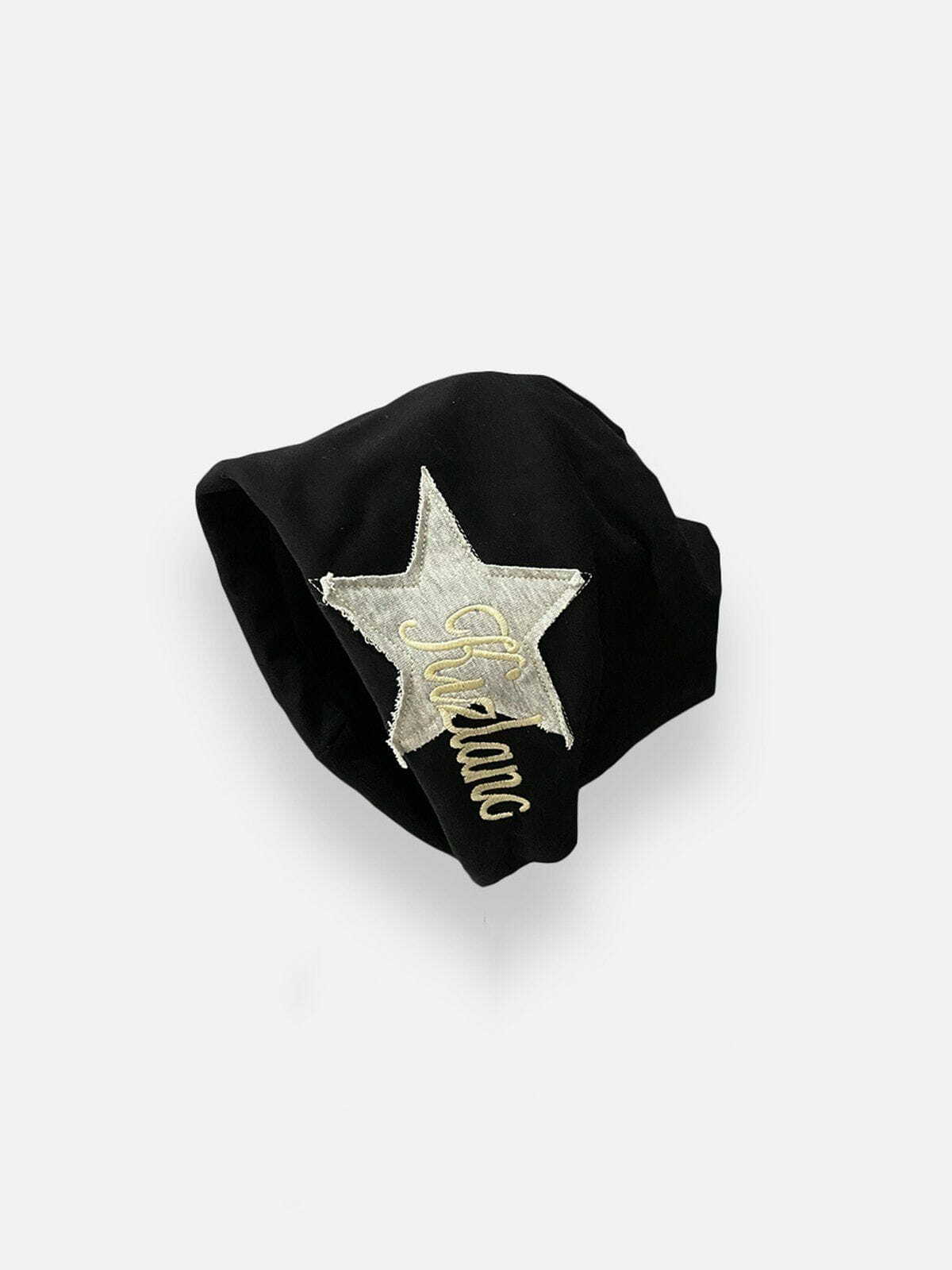 Y2K Vintage Raw Edge Star Embroidery Trucker Hat for Grunge and Coquette Aesthetic Outfits