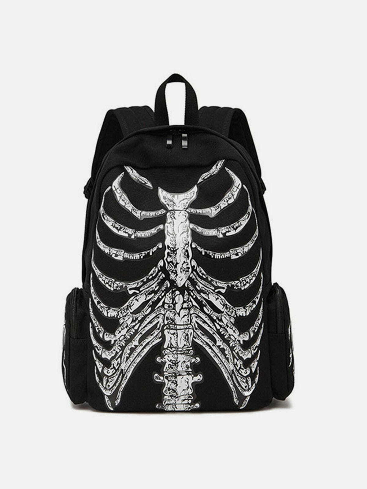 Y2K Vintage Skull Print Shoulder Bag - Grunge Aesthetic, 90s Fashion, and Cute Outfit Essential