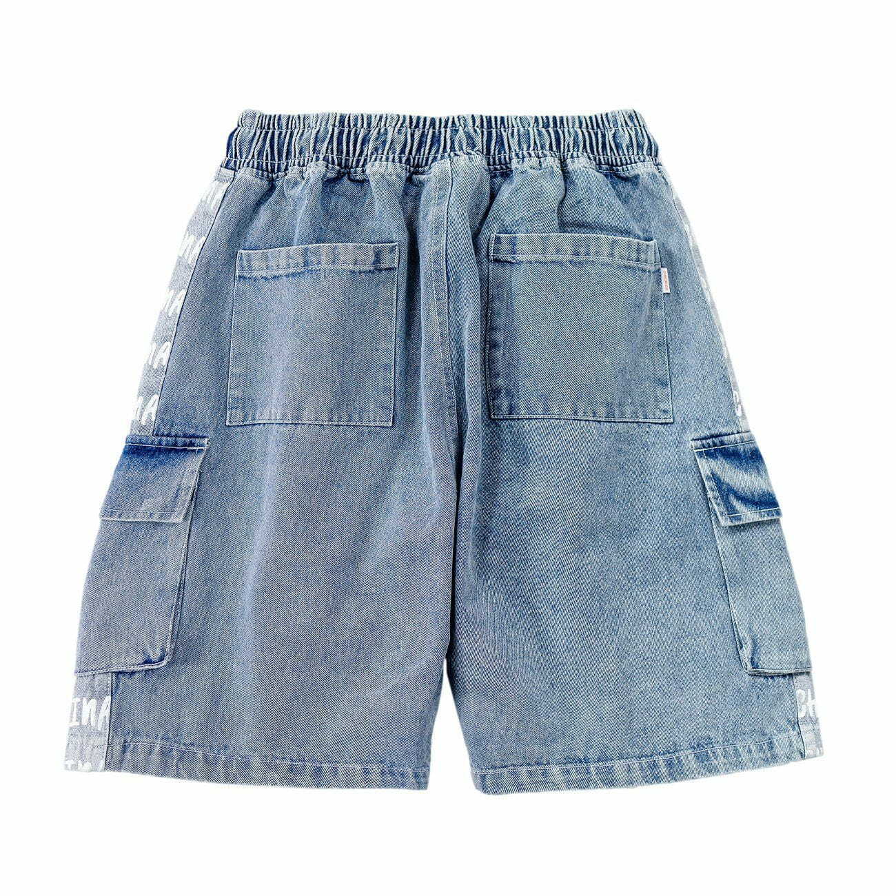 Y2K Vintage Stitching Pocket Denim Shorts for Summer: Trendy 90s Grunge Aesthetic Outfit