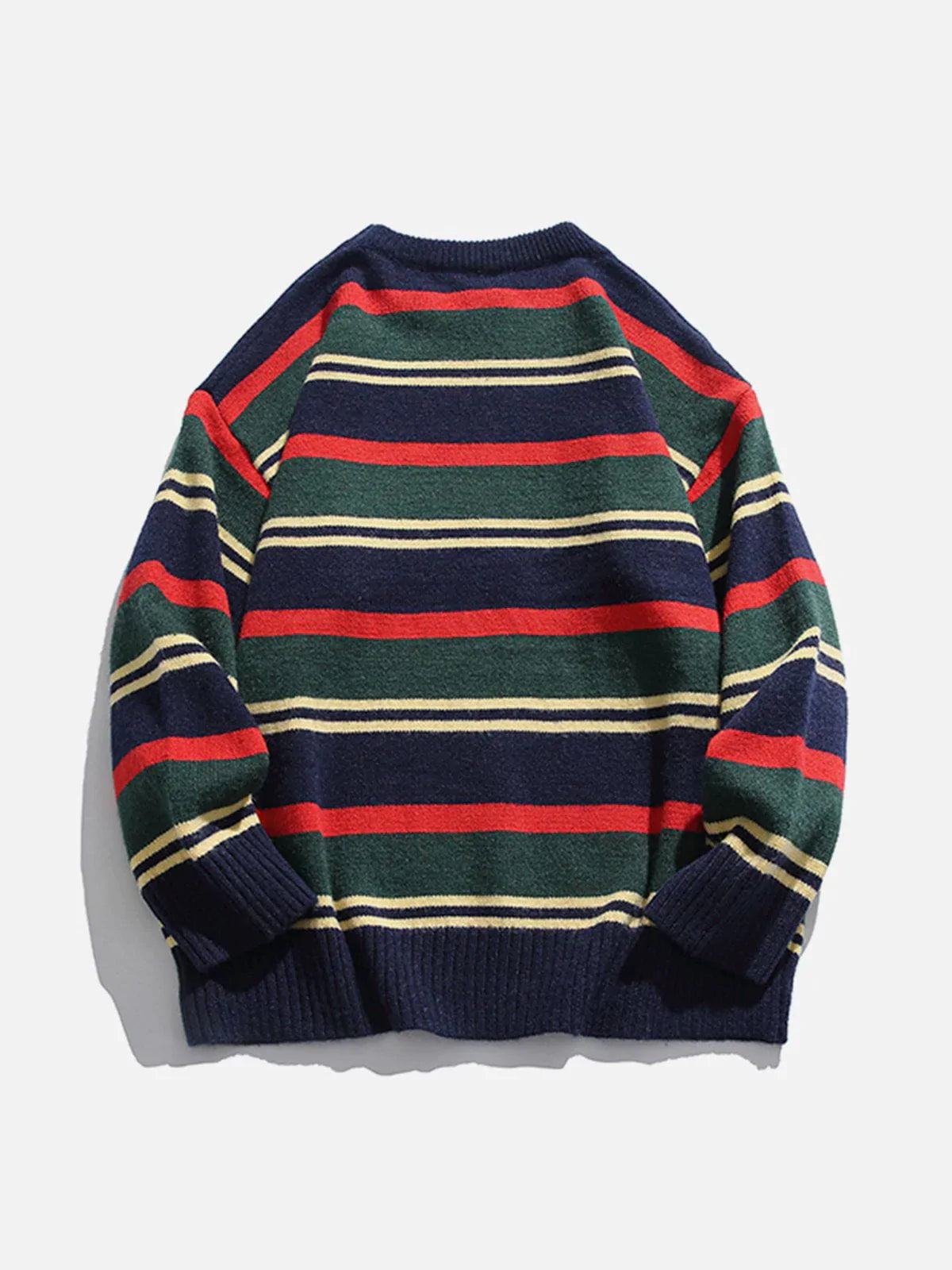 Y2K Vintage Stripe Patchwork Sweater - 90s Grunge Aesthetic, Cute Outfit Ideas for Summer