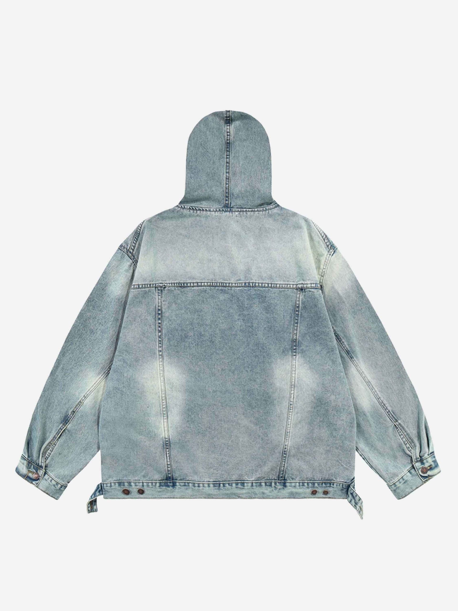 Y2K Washed Denim Hoodie: Vintage Grunge Style for Effortless Summer Outfits & Aesthetic Looks