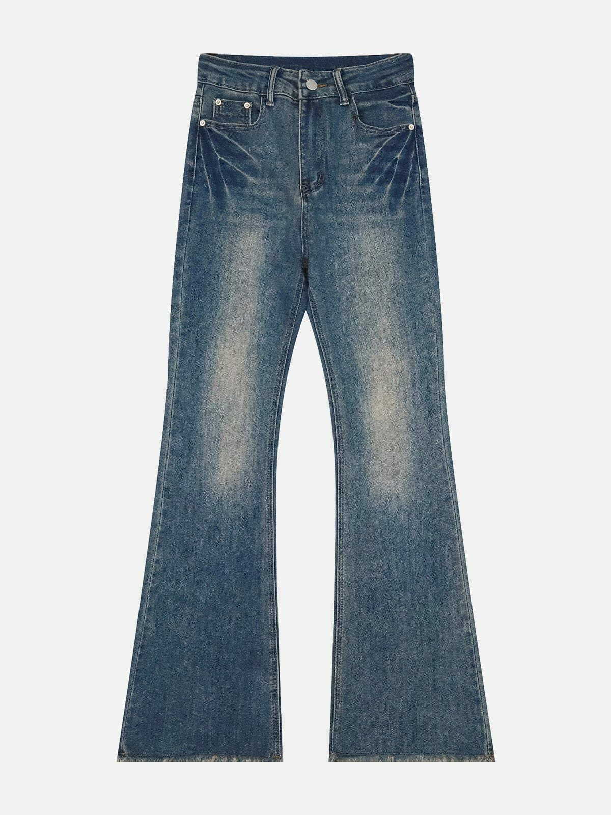 Y2K Washed Flare Jeans: Vintage 90s Grunge Style for Effortless Summer Outfits & Aesthetic Looks