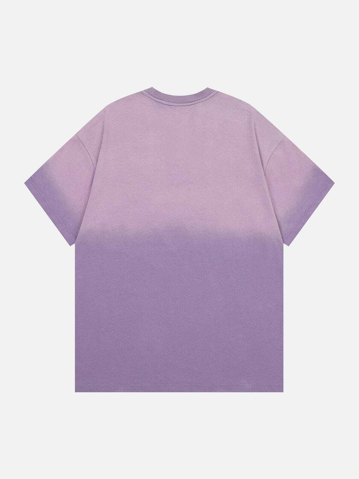 Y2K Washed Gradient Tee - Vintage 90s Aesthetic, Grunge Style, Perfect for Summer Outfits