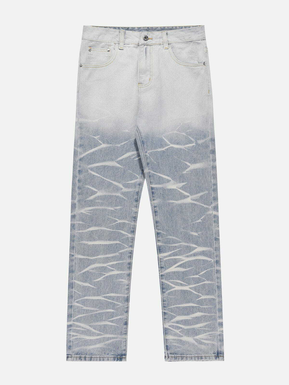 Y2K Water Ripple Gradient Baggy Jeans - Trendy 90s Grunge Style for Effortless Summer Outfits