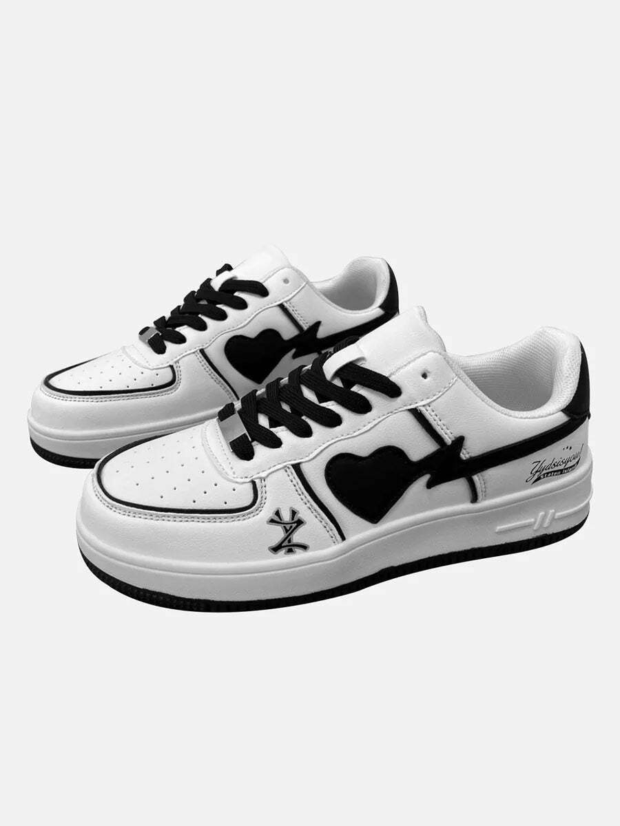 Y2K White Skate Sneakers for Summer Outfits, 90s Fashion, Grunge Style & Aesthetic Looks