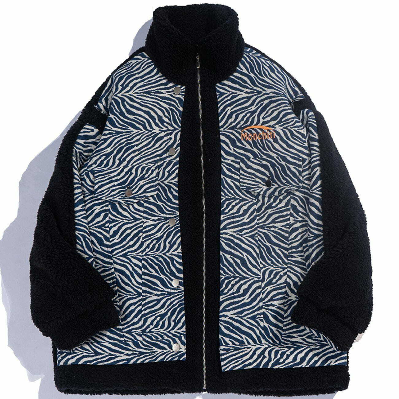 Zebra Print Sherpa Coat - Y2K Winter Fashion, Grunge Style, Cozy Layering for Aesthetic Outfits